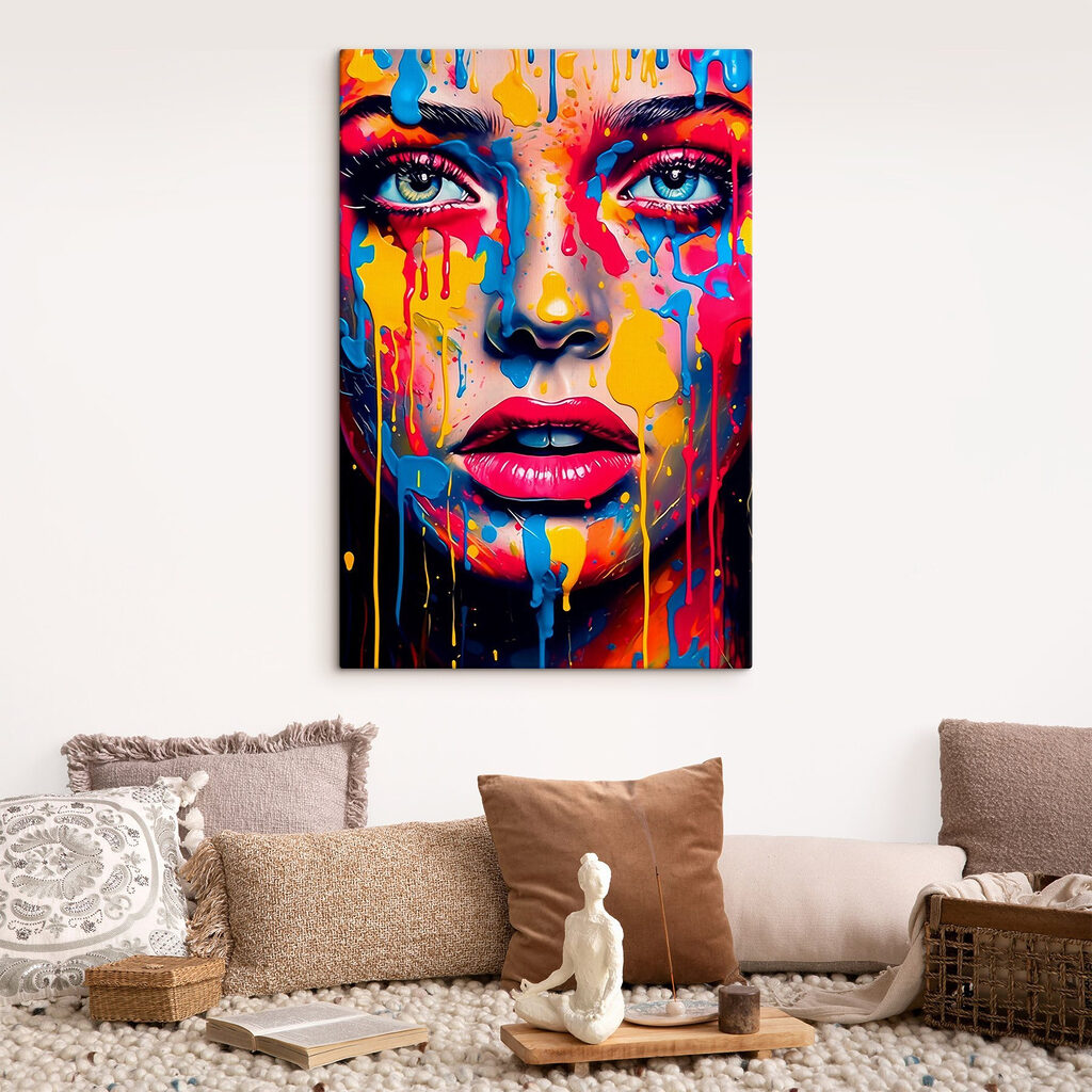 Woman with paint on her face