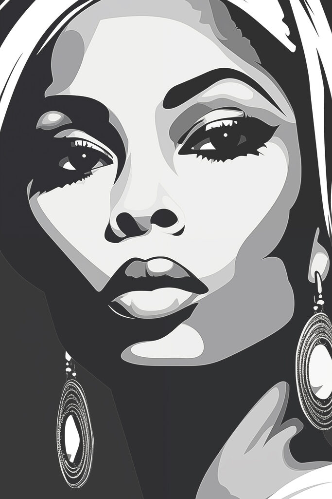 Woman with large earrings Woman with large earrings