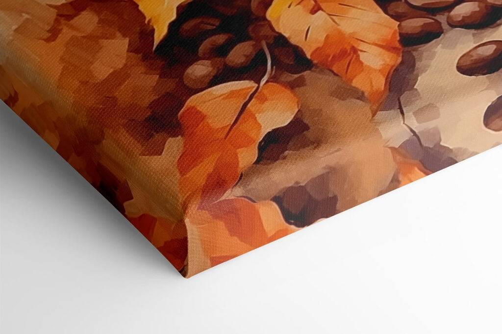 Coffee cup and beans on a saucer