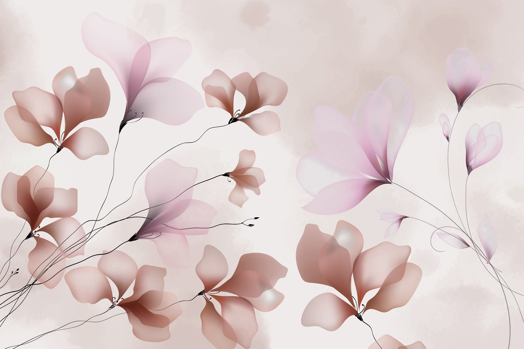 Delicate blooms in soft pastel tones Delicate blooms in soft pastel tones
