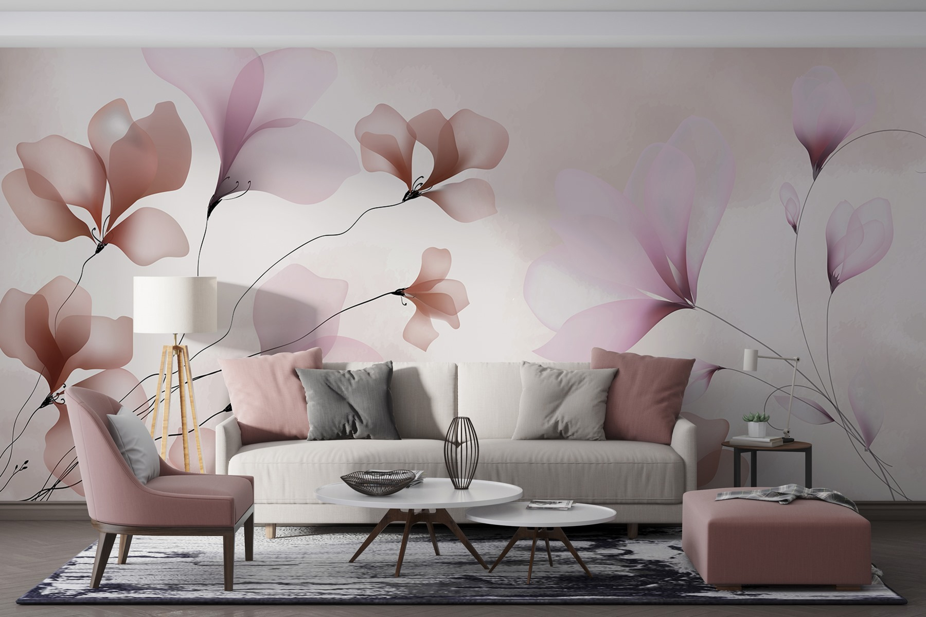 Delicate blooms in soft pastel tones Delicate blooms in soft pastel tones