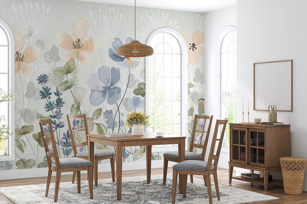 Painting of flowers and leaves Painting of flowers and leaves