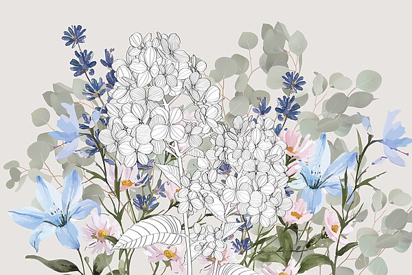 Delicate blooms in soft hues