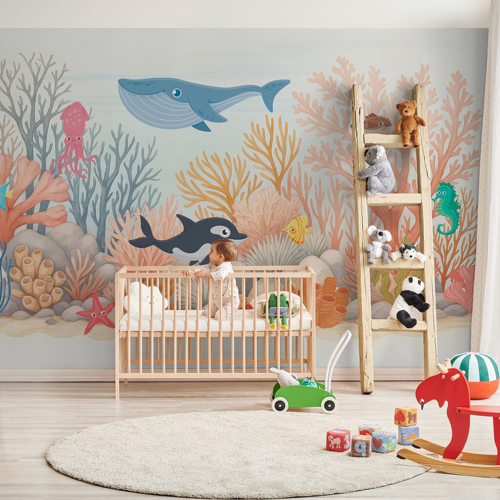 Sea life with corals and fish Sea life with corals and fish