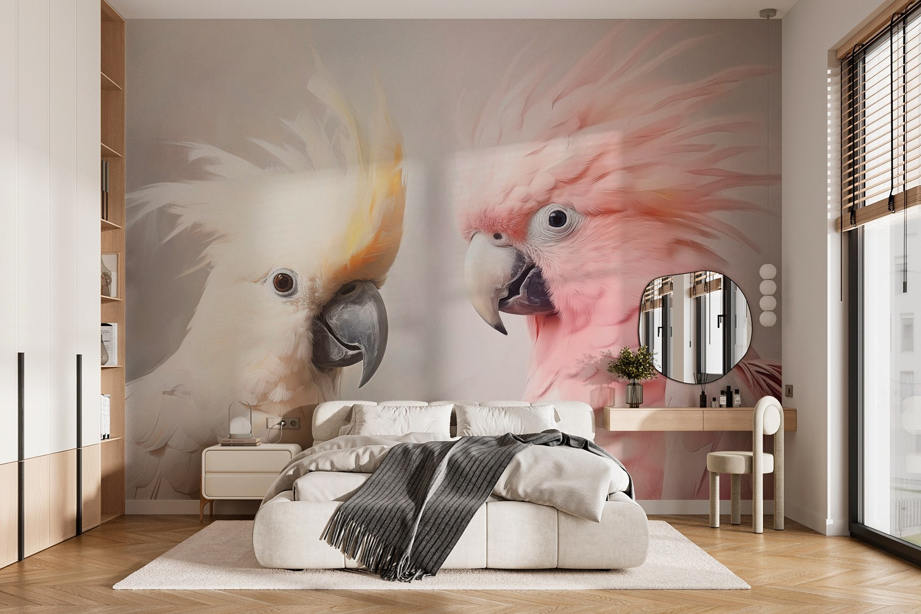 Elegant birds in soft colors Elegant birds in soft colors