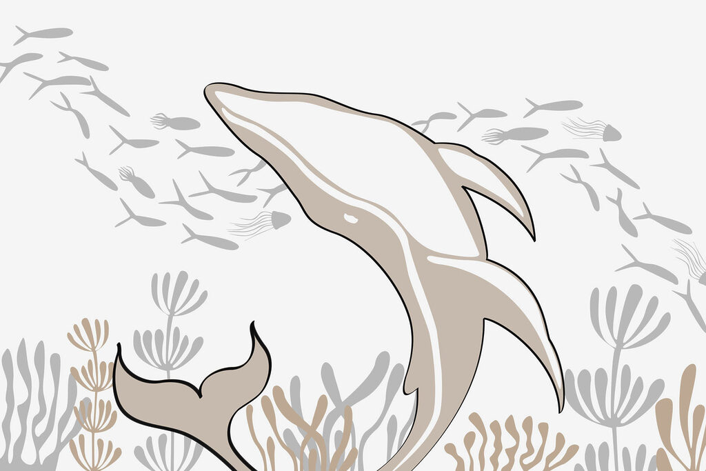 Delfín plávajúci v oceáne Delfín plávajúci v oceáne