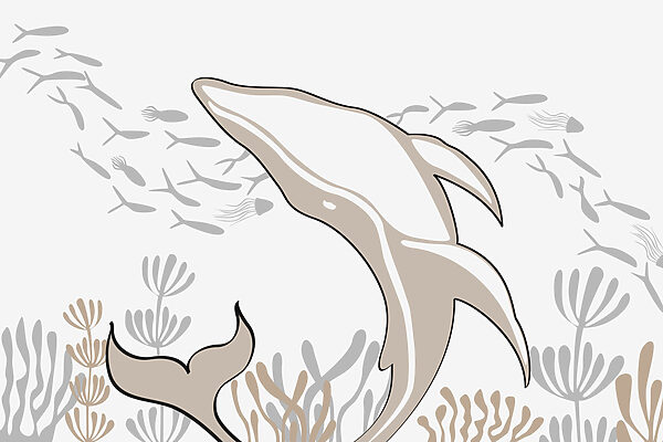 Delfín plávajúci v oceáne Delfín plávajúci v oceáne