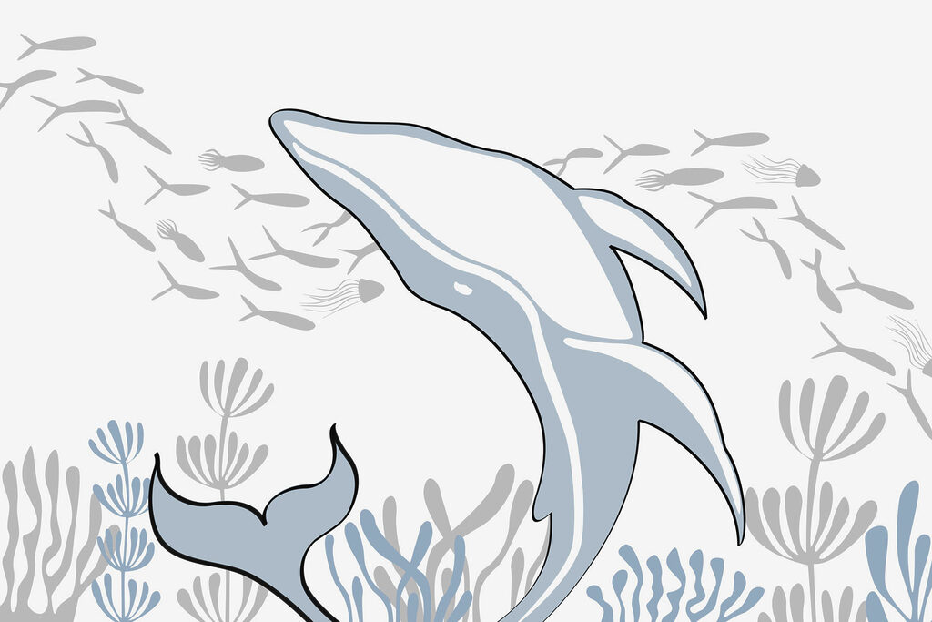 Delfín plávajúci v oceáne Delfín plávajúci v oceáne