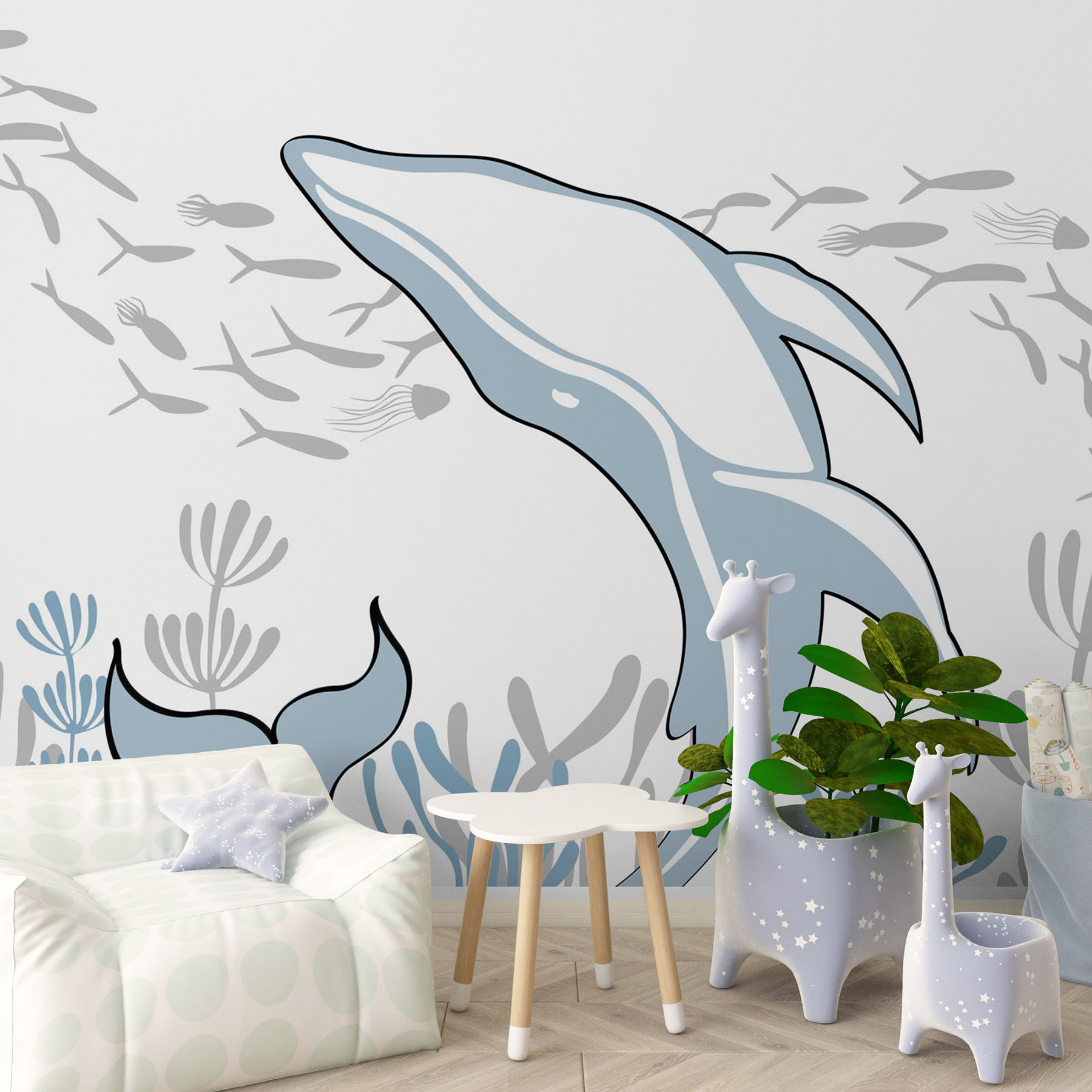 Dolphin swimming in the ocean Dolphin swimming in the ocean