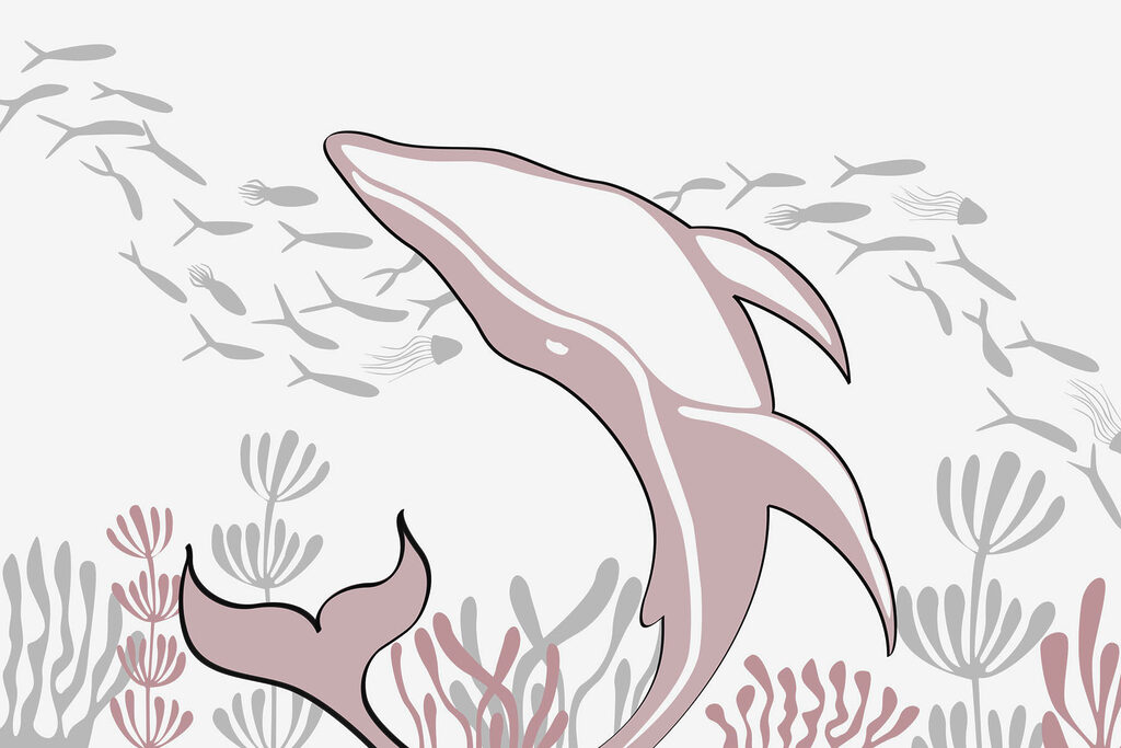 Delfín plávajúci v oceáne Delfín plávajúci v oceáne
