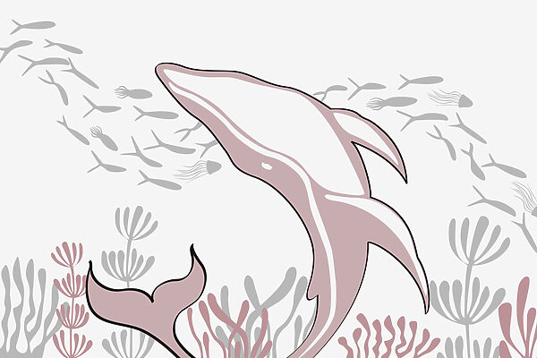 Delfín plávajúci v oceáne Delfín plávajúci v oceáne