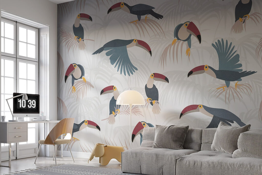 Pattern of birds and plants Pattern of birds and plants