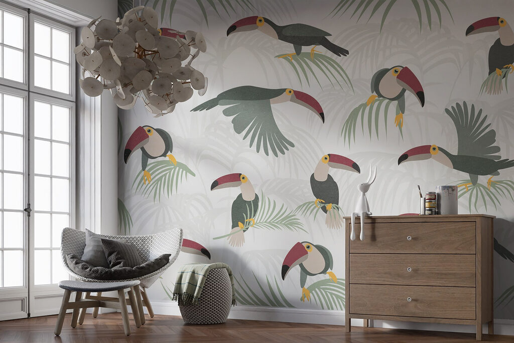 Pattern of birds and plants Pattern of birds and plants