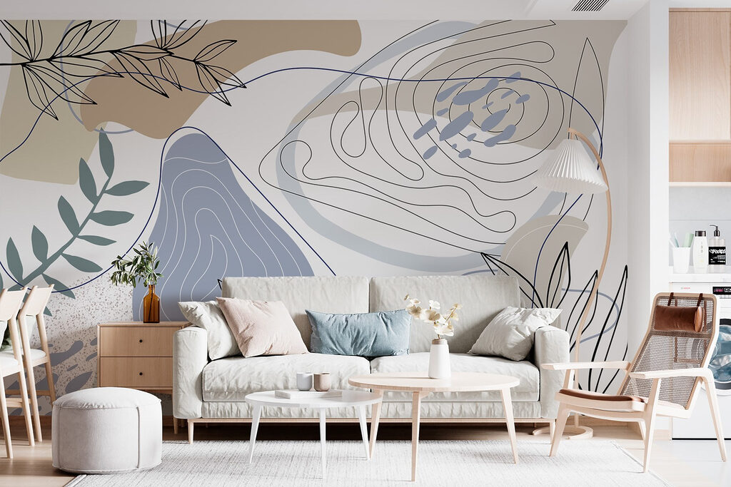 Abstract shapes and leafy accents Abstract shapes and leafy accents