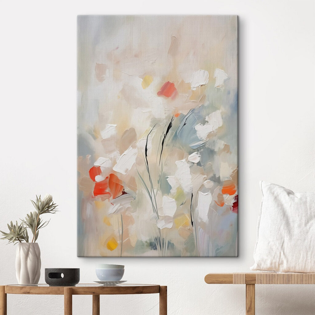 Painting of flowers on a wall