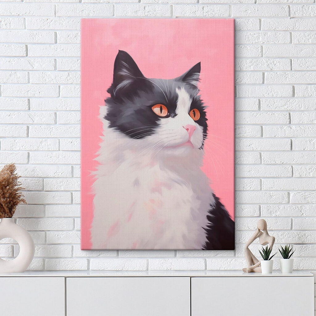 Black and white cat with orange eyes Black and white cat with orange eyes