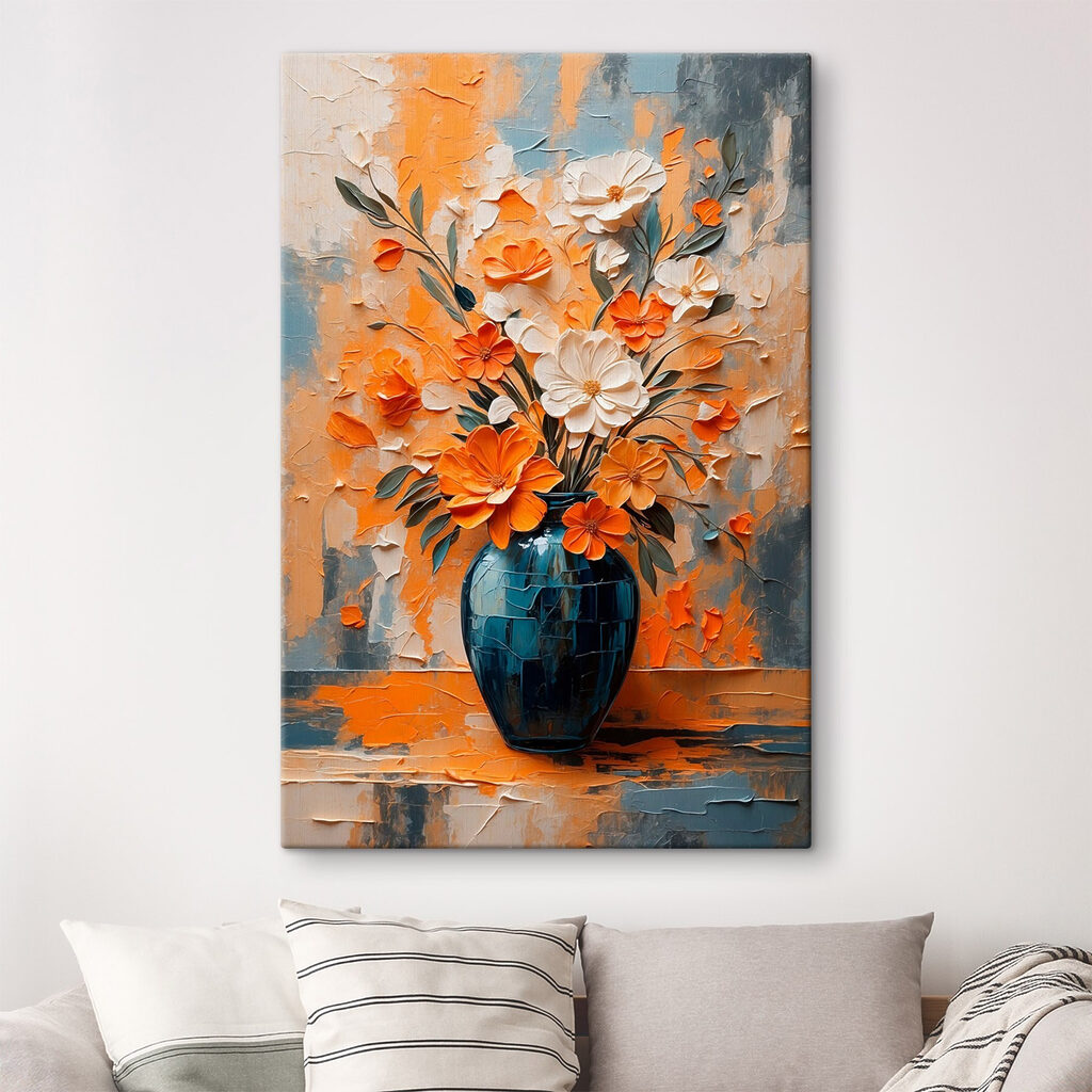 Painting of flowers in a vase