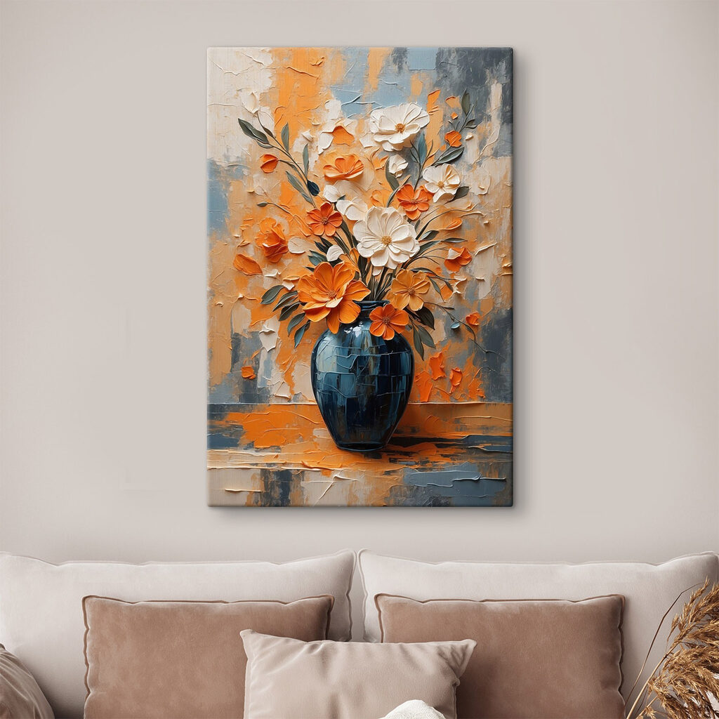 Painting of flowers in a vase