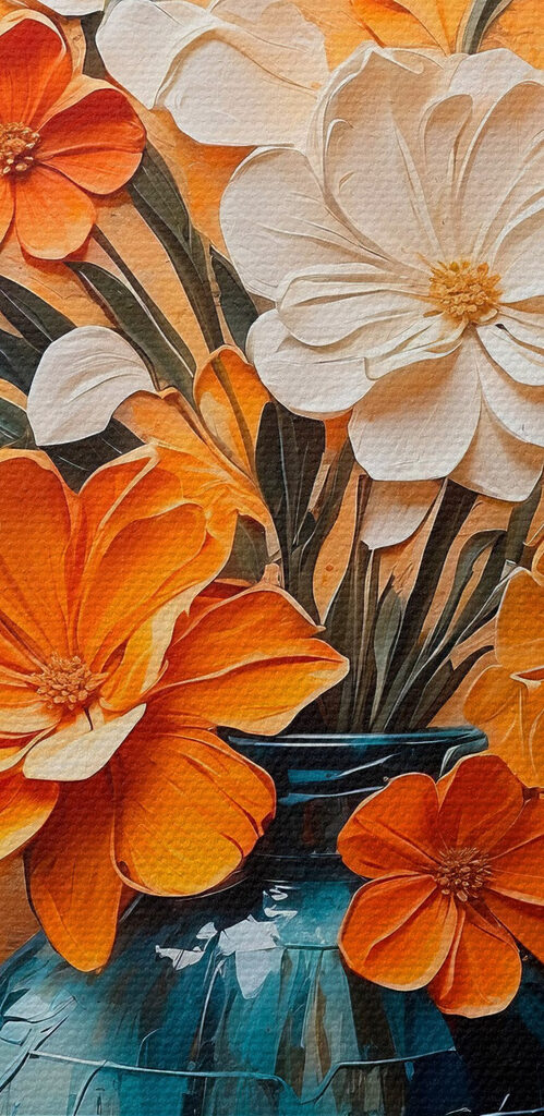 Painting of flowers in a vase