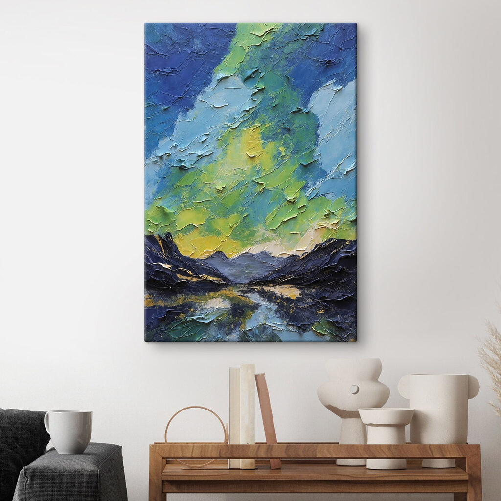 Painting of mountains and clouds Painting of mountains and clouds