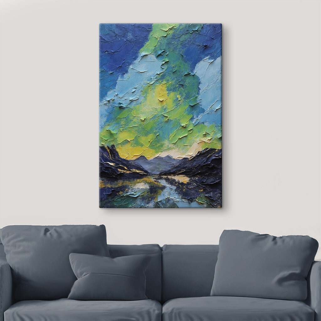 Painting of mountains and clouds Painting of mountains and clouds