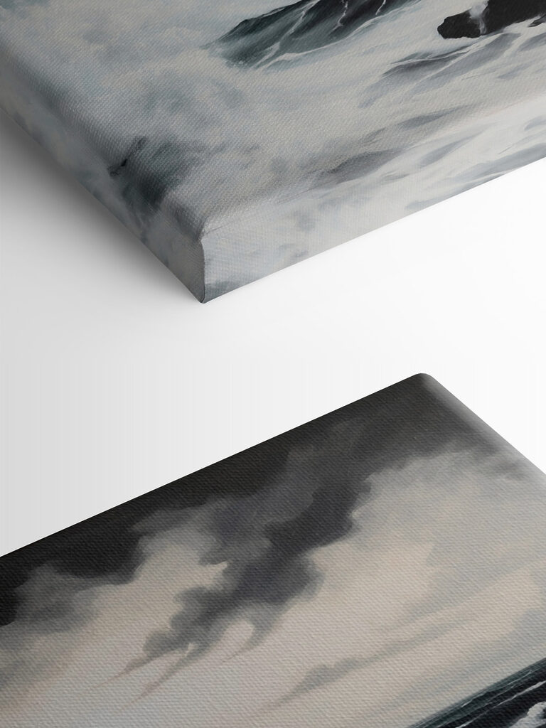 Painting of a ship in the ocean