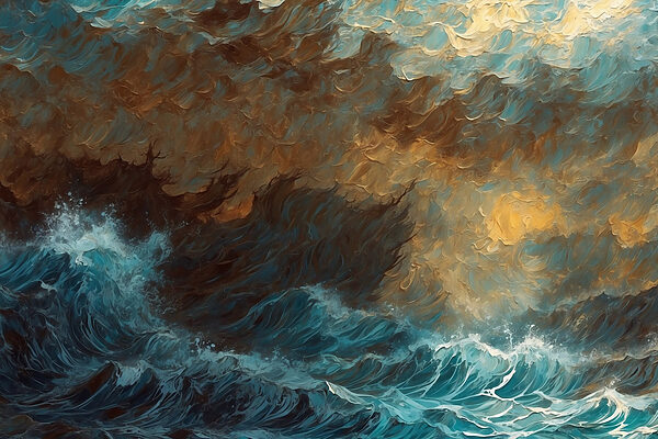 Maľba vĺn narážajúcich do oceánu Maľba vĺn narážajúcich do oceánu