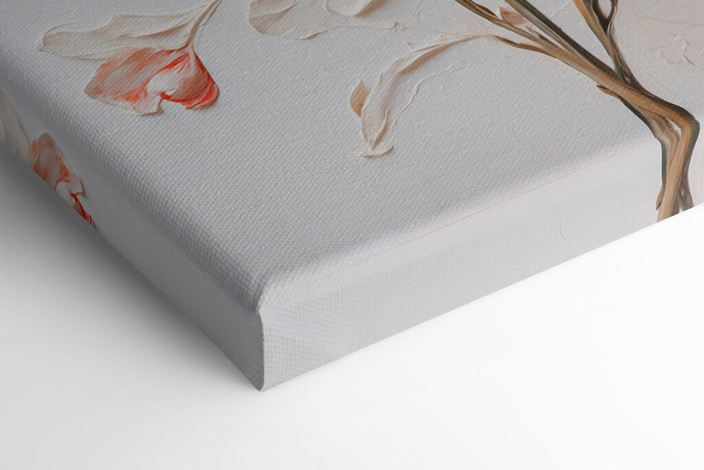 Painting of flowers on a white surface