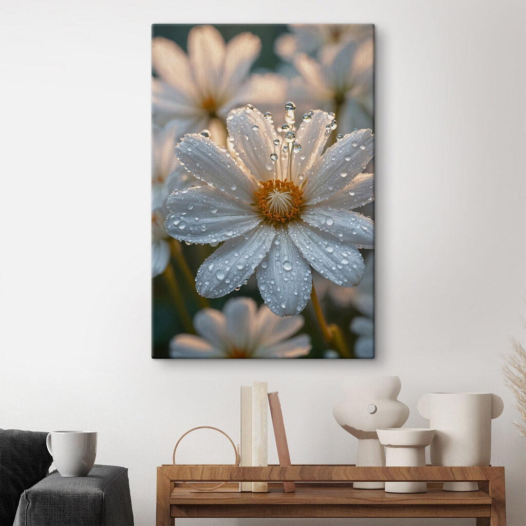 Delicate petals adorned with droplets