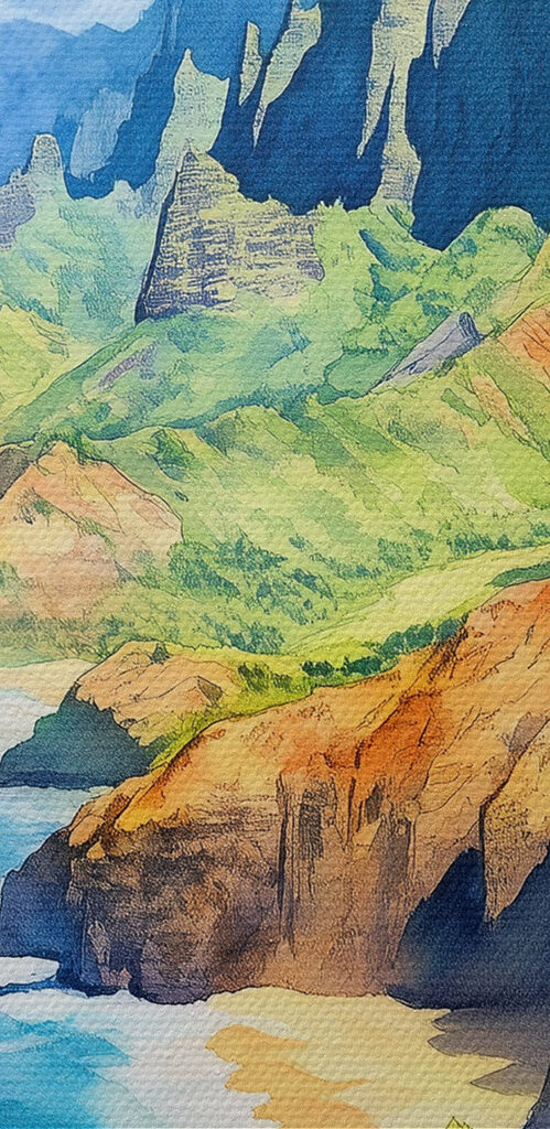 Rainbow over a rocky beach