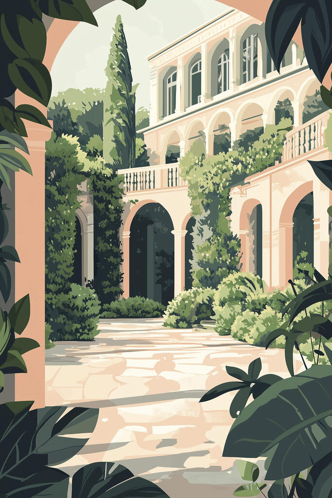 Building with a balcony and plants