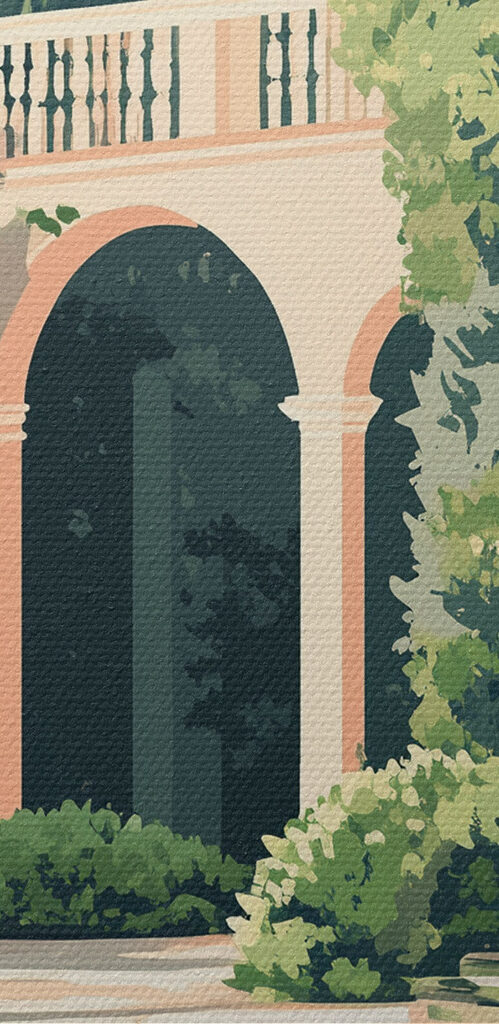 Building with a balcony and plants