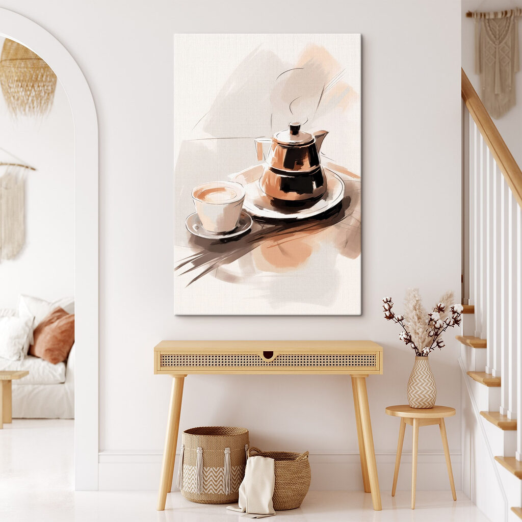 Teapot and a cup on a plate