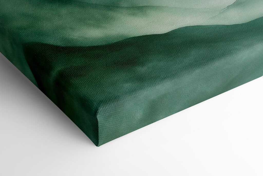 Painting of mountains and fog