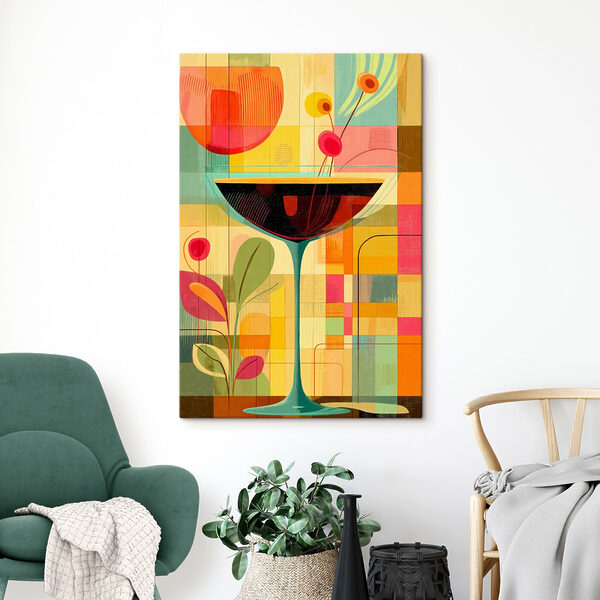 Farebné umenie pohára na martini Farebné umenie pohára na martini