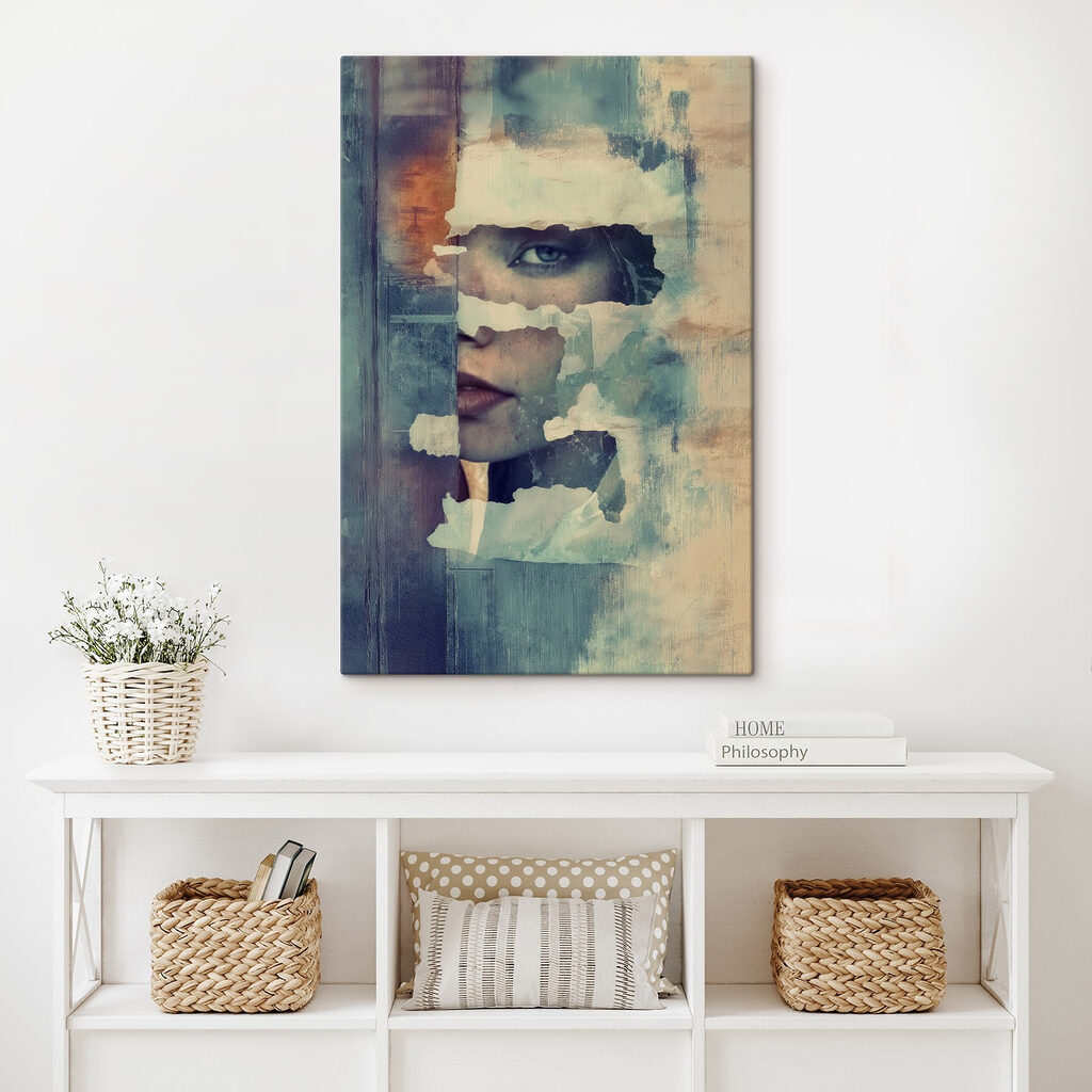 Woman's face through a window