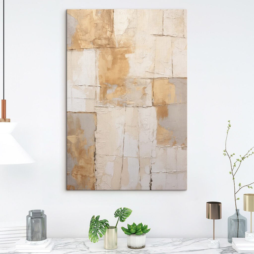 Wall with white and brown paint Wall with white and brown paint