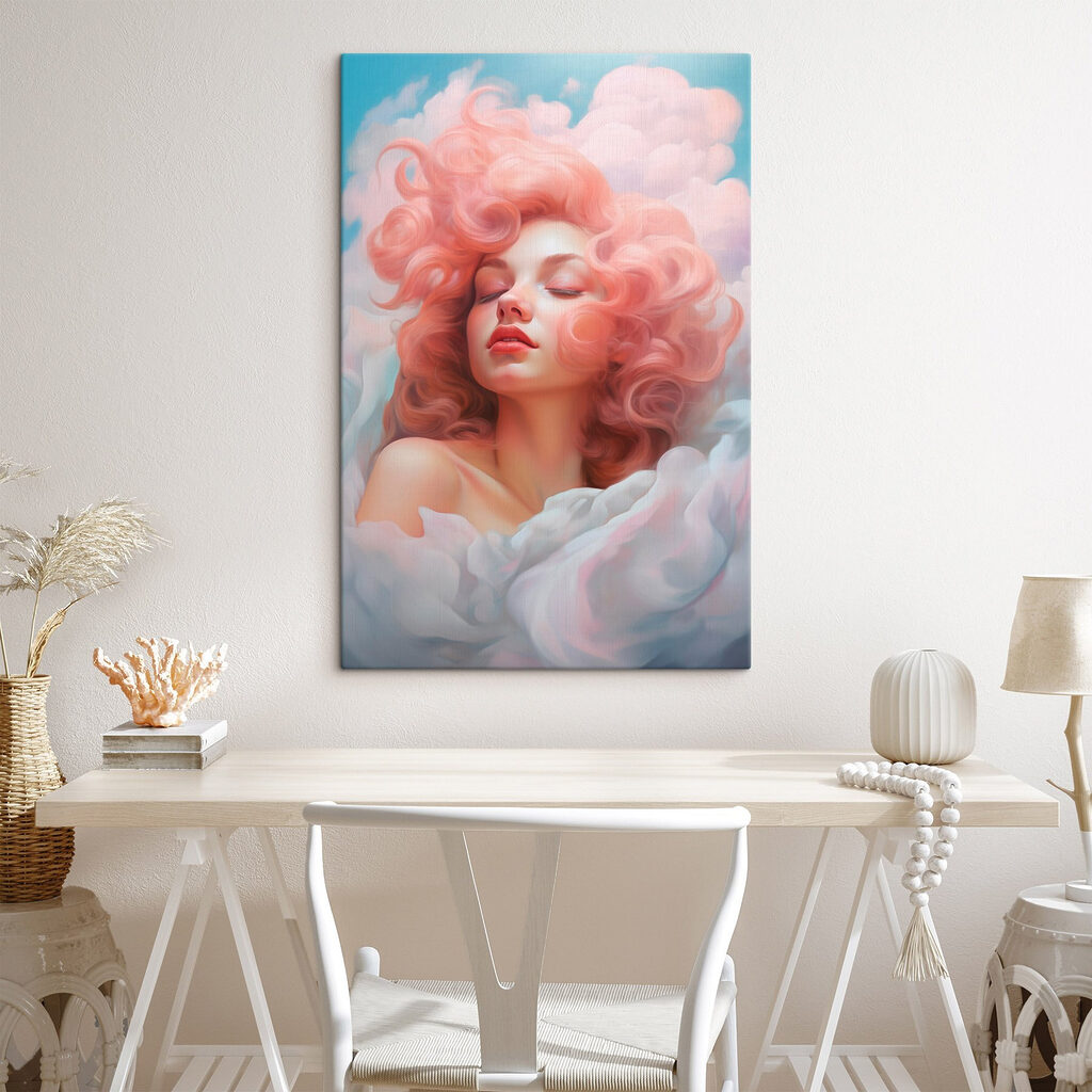 Woman with pink hair