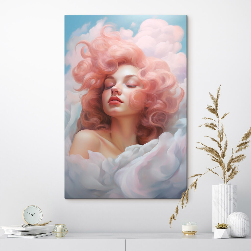 Woman with pink hair