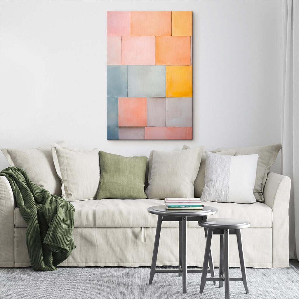 Wall of colorful tiles