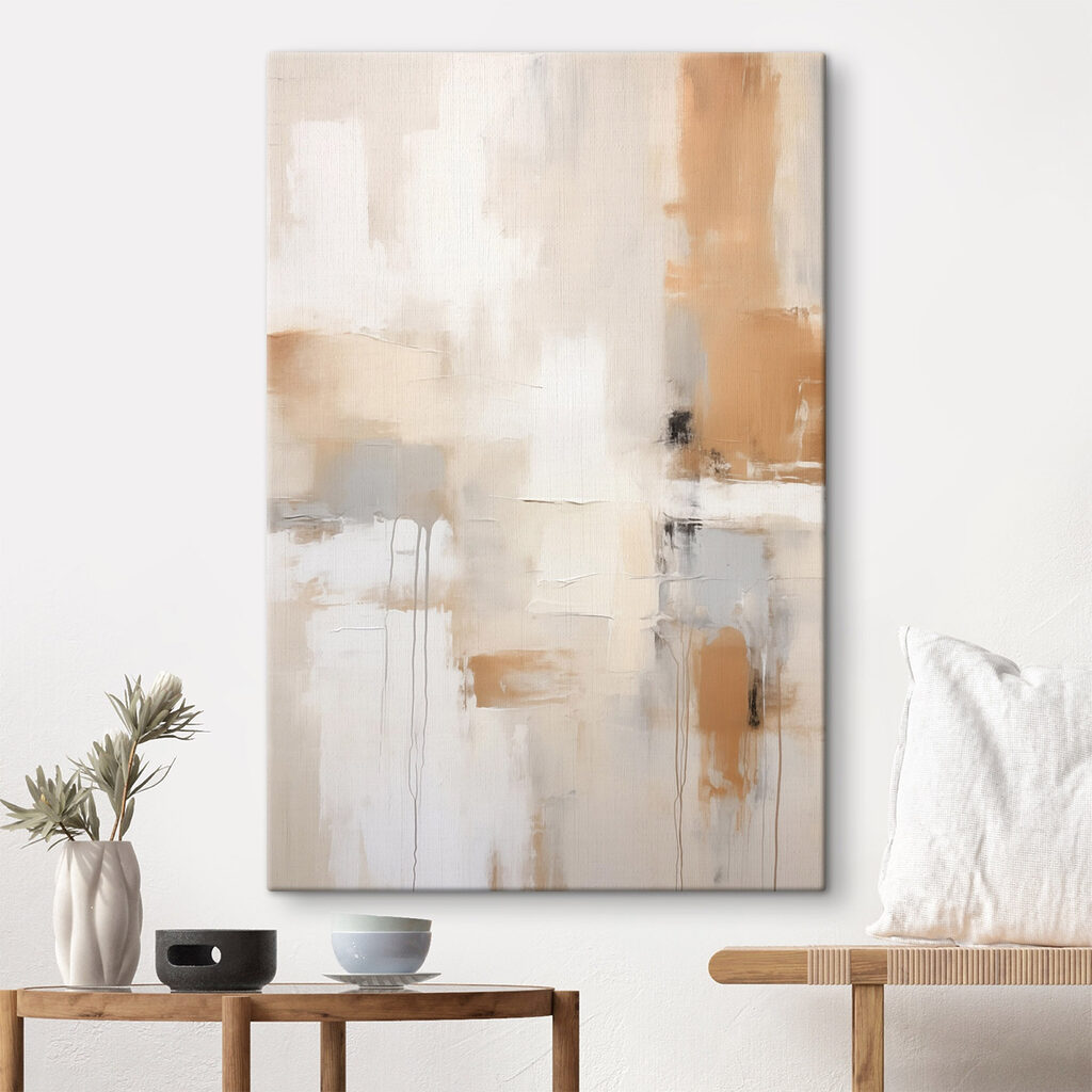 Painting of white and brown paint