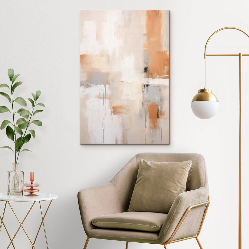 Painting of white and brown paint