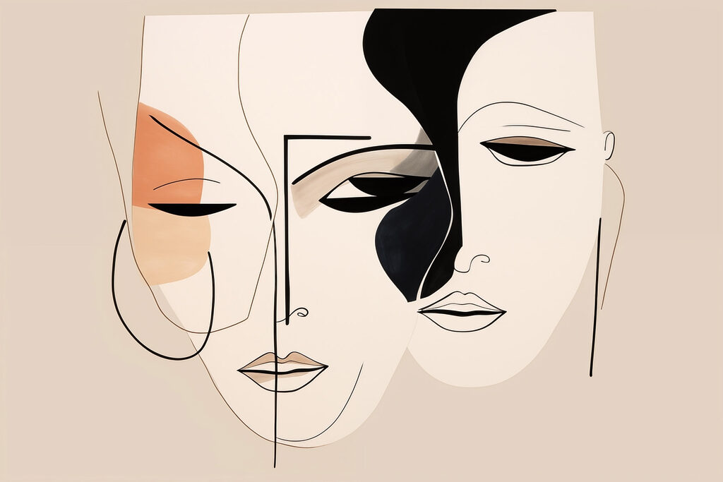 Drawing of faces with different colors Drawing of faces with different colors