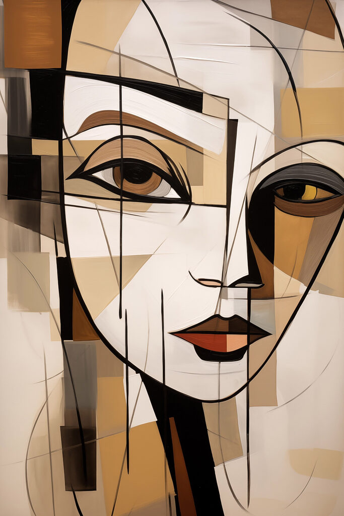 Painting of a woman's face Painting of a woman's face