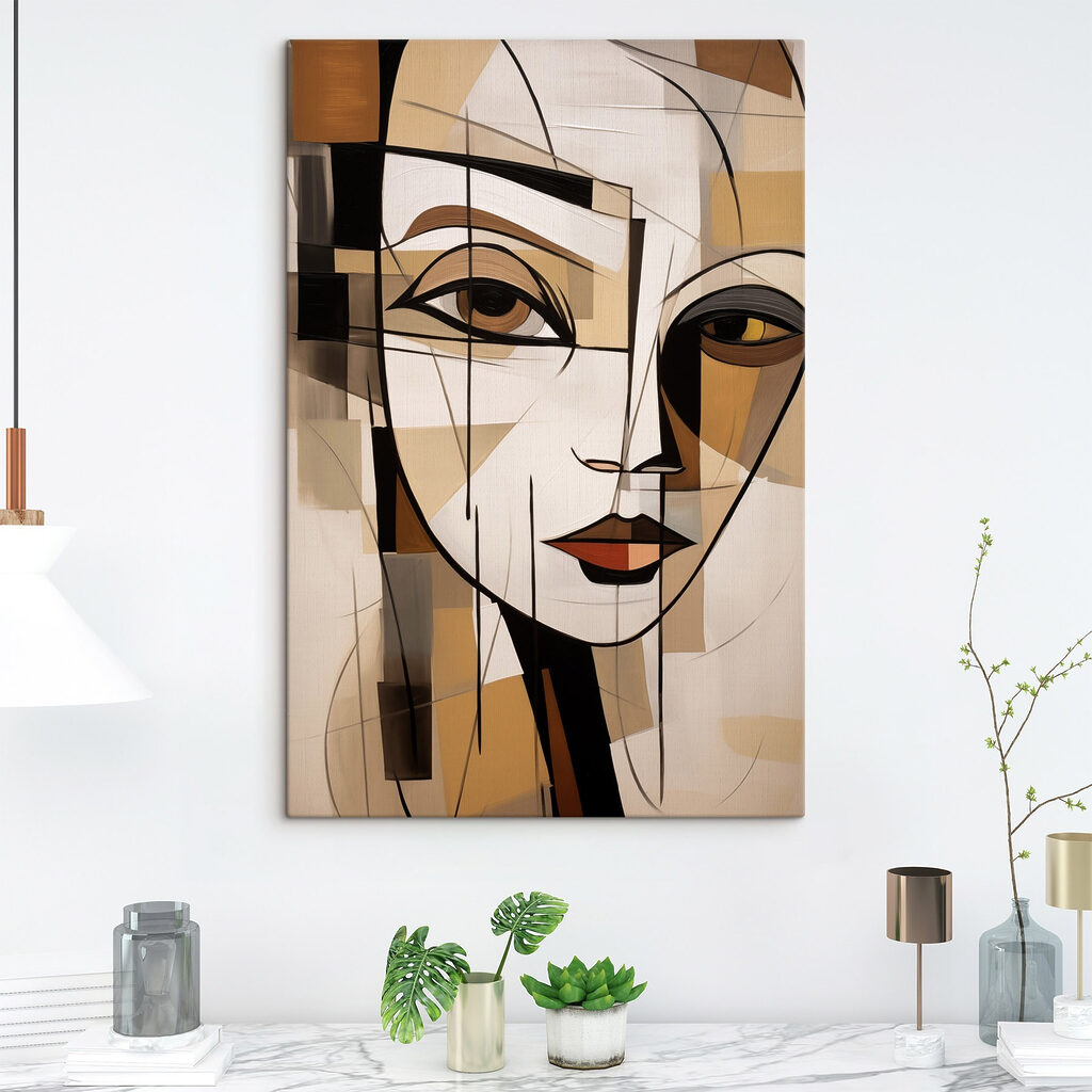 Painting of a woman's face Painting of a woman's face