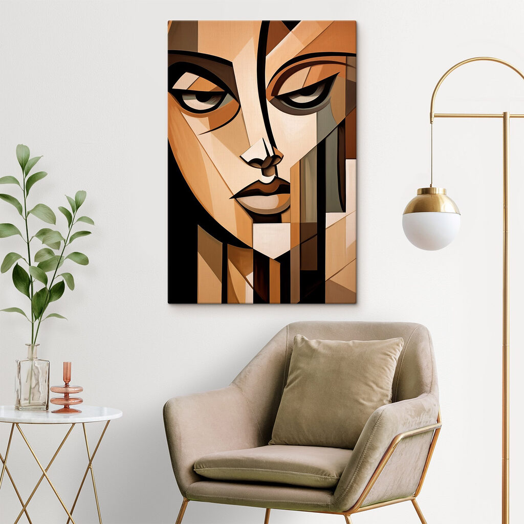 Painting of a woman's face Painting of a woman's face