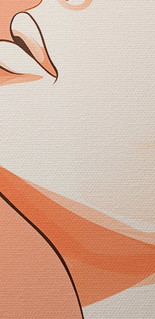 Serene expression in soft tones