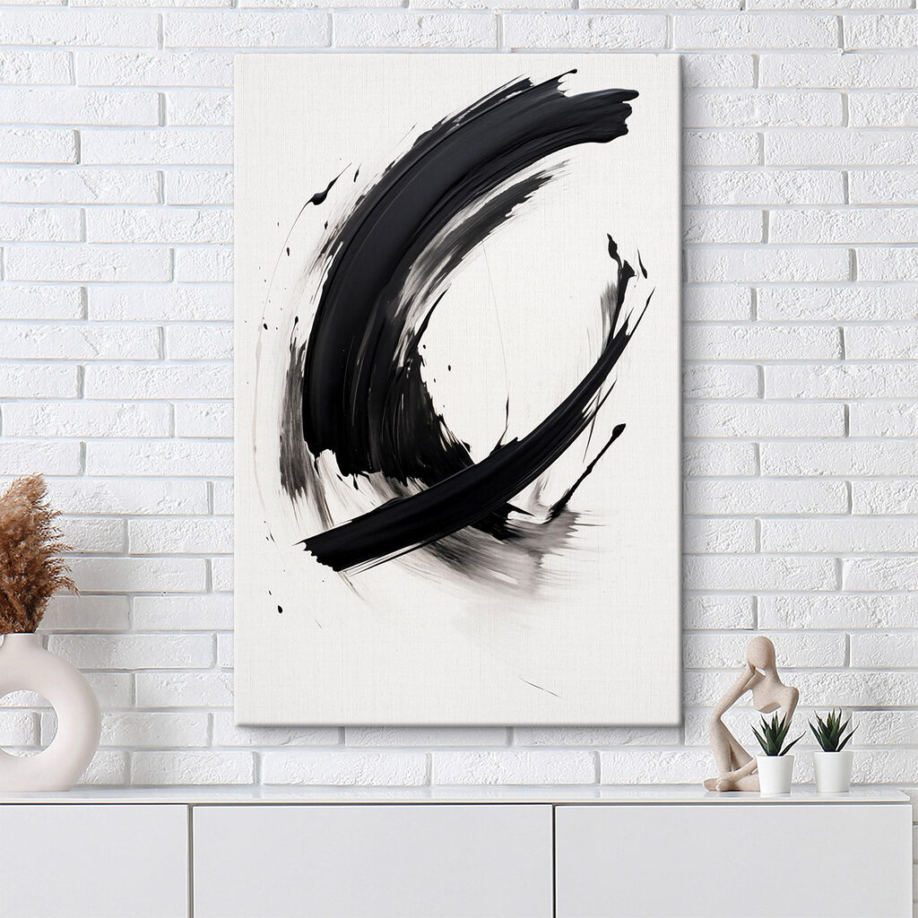 Black brushstroke on a white background Black brushstroke on a white background