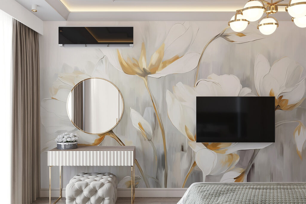 Painting of white flowers Painting of white flowers