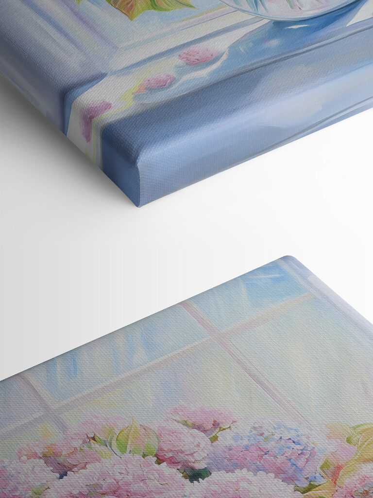 Painting of a vase of flowers Painting of a vase of flowers